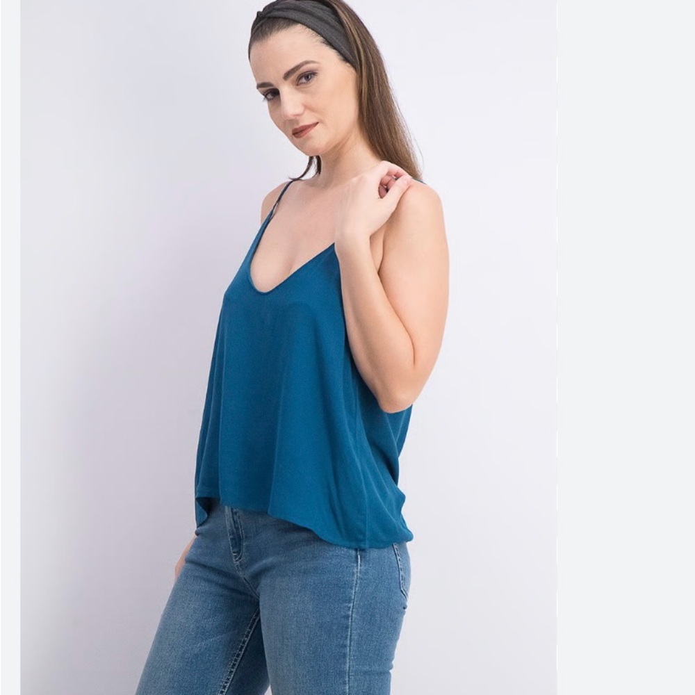 Elegant Teal flowy Tank